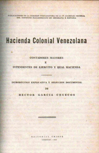 Hacienda Colonial Venezolana Contadores Mayores