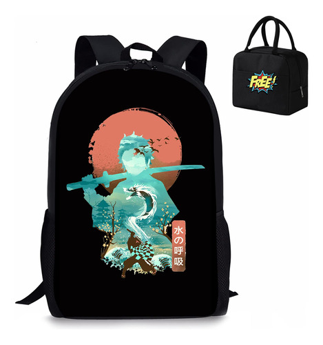 Qtubzad Mochila Casual Anime Diseño Moda Para Laptop 3d Niño