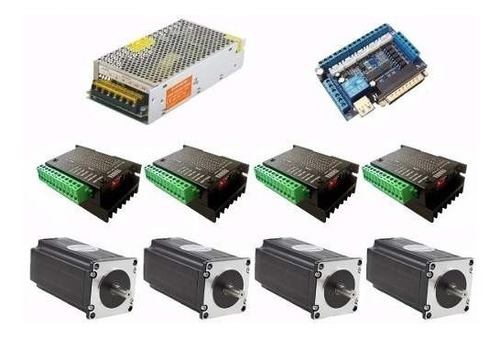Kit Cnc Router Plasma Motor Passo 30kgf 4 Drives + Fonte
