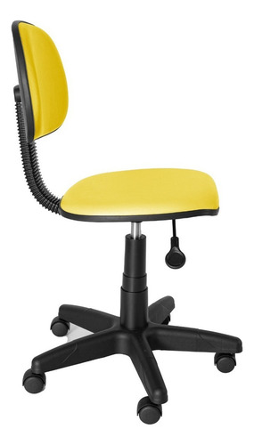 Cadeira Sec.gir. Carenada Anatômica Sem Braço, Couro Cor Amarelo