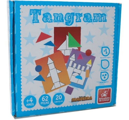 Jogo Brinquedo Pedagogico Mdf Tangram Matematica 62 Peças