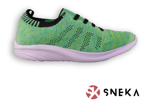 Imagen 2 de 6 de Tenis Sneka Cómodo Para Dama Y Caballero Colors Verde