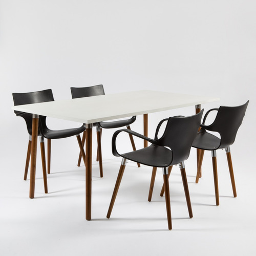 Imagen 2 de 7 de Juego De Comedor Mesa Camelia 90x160 + 4 Sillas Jim Wood