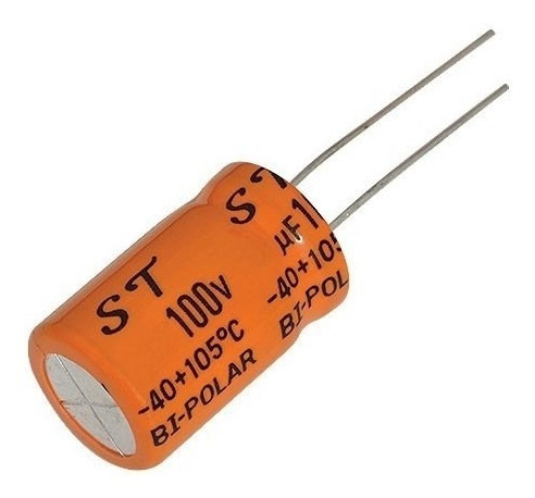 Capacitor Eletrolítico Bipolar 100 X 100 - Pacote C/ 10 Pçs