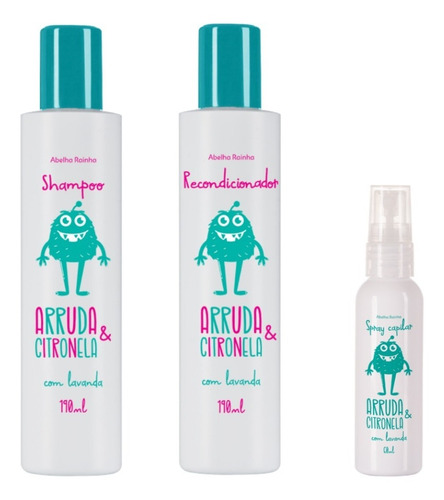 Kit Mata Piolho Shampoo Piolhos E Lêndeas Abelha Rainha 3un.