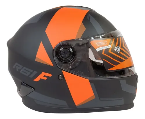 Casco Para Moto Integral Hawk Rs1f Negro Naranja Mate