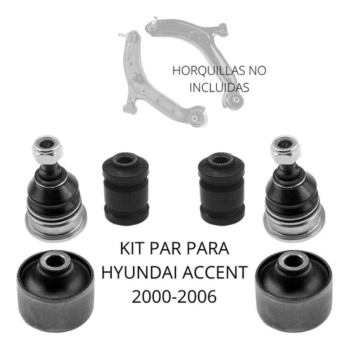 Kit Bujes Y Par Rotulas Para Hyundai Accent 2000-2006