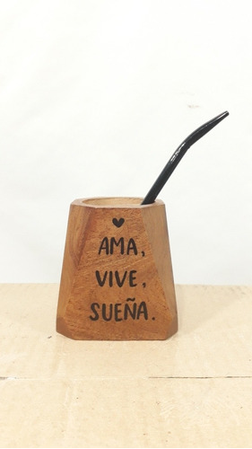Mate Personalizado Geometrico Yuco + Bombilla -mod Hexagonal