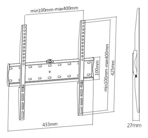 Imagen 2 de 3 de Soporte Vesa Para Tv Lcd Led Hasta 55 Pulgadas En Oferta Loi