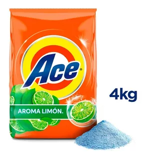 Detergente En Polvo Ace Aroma Limón 4 Kg