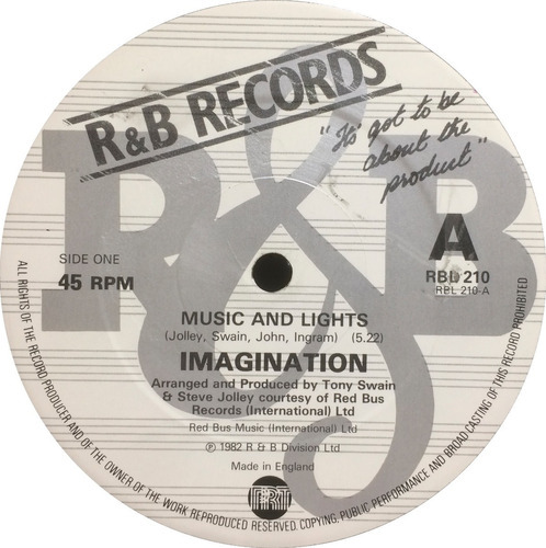 Vinilo Maxi - Imagination - Music And Lights 1982 Uk