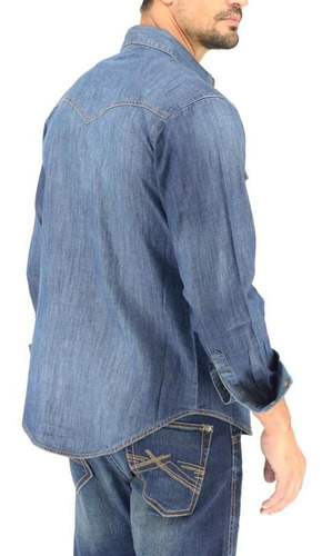 Imagen 4 de 6 de Camisa Vaquera Wrangler Hombre Western Manga Larga 58d