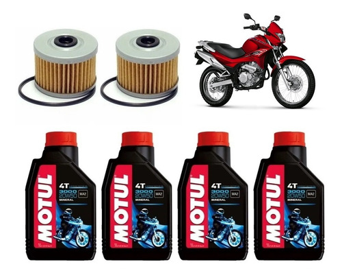 Kit 2 Trocas Óleo Motul 20w50 Nx4 Falcon Nx400i 99 15 Fvc022