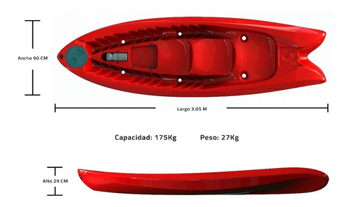 Kayak Tándem Sit On Top Para Actividades Recreativas