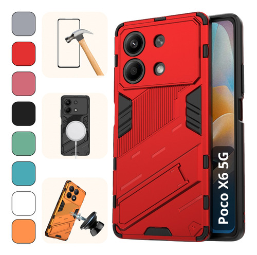 Funda Pengke Case Para Xiaomi Poco X6 Series Con Cristal 9d