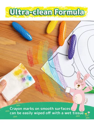 24 Crayones Maní Estudiantes Crayones Colores Lavables Niños - Temu