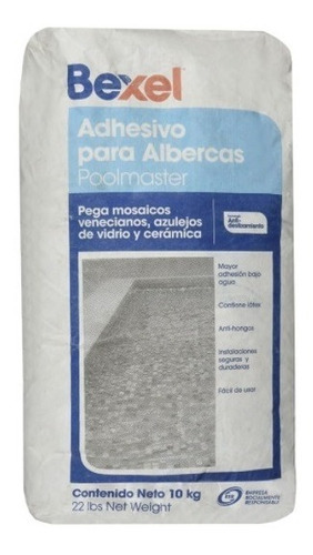 Pegamento Adhesivo Blanco Albercas Veneciano Mosaicos 10kg
