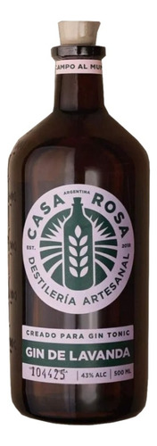 Gin Casa Rosa De Lavanda 500ml Artesanal Pack X2 Botellas