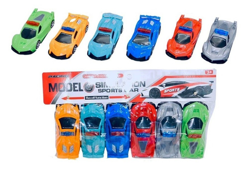 Set *6 Carros Deportivos Carreras Juguete Niños Pequeños