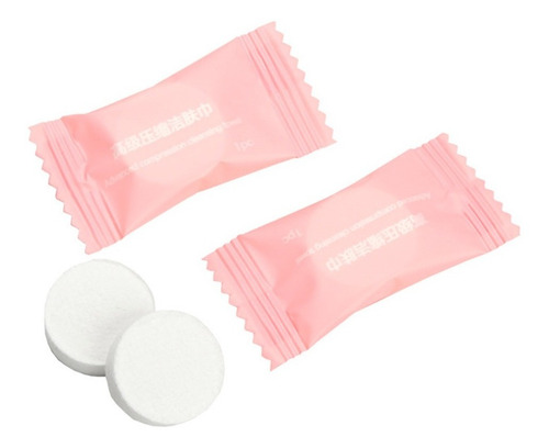 Imagen 2 de 8 de Toalla Comprimida Pastilla Compacta Rosa Limpieza 50pzs