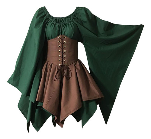 Vestido Renacentista Medieval Con Corsé Pirata Para Mujer