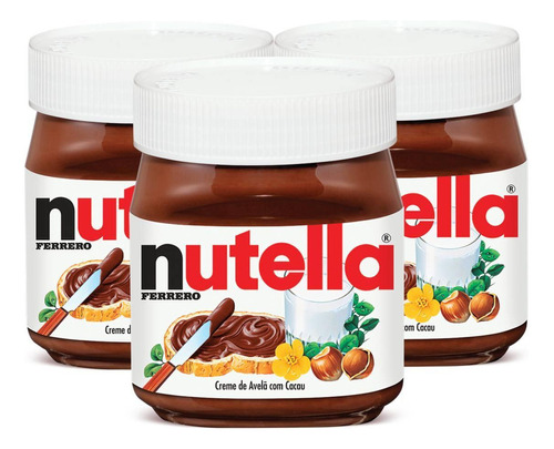 Creme De Avelã, 3 Potes De 350g Nutella