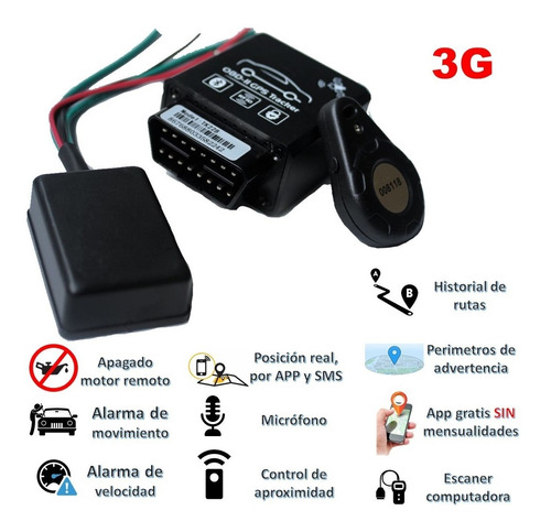 Gps Tracker Obd 3g. Apaga Motor, Micrófono, Control, Escaner