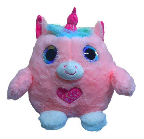 Peluche Unicornio Gordito Con Ojos Brillosos