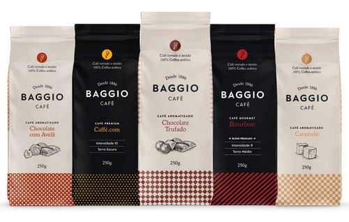 Kit Baggio Bourbon+premium+choc.avelã+choc.trufado+ Caramelo