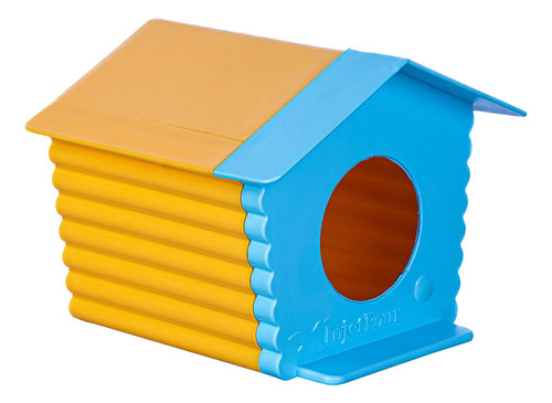 Kit 3 Toca Casinha De Hamster E Roedores - Amarelo E Azul