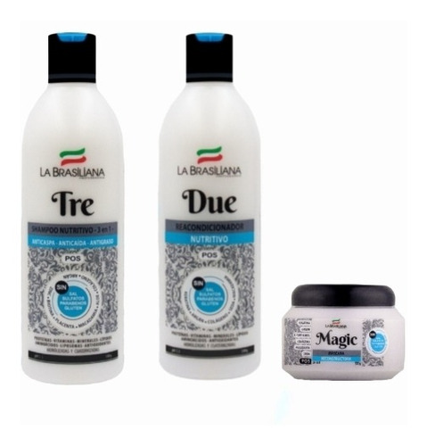 Kit La Brasiliana Tre + Due Y Máscara Magic 250 G. Sin Sal.