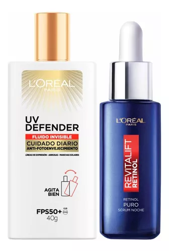 Protector Solar Facial L'Oréal París UV Defender Fluido 40gr - Color Medio,  MiBelleza.