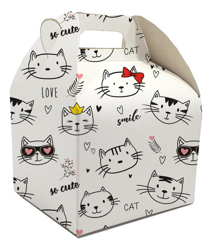 Cajita Feliz Chica Regalo Souvenirs Gatos (pack X10) 