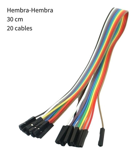 Cable Dupont Hembra-hembra 30cm 20 Cables Protoboard Arduino