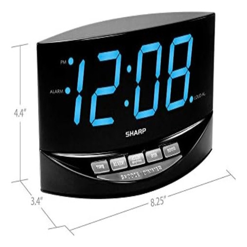 Sharp Despertador Fácil De Ver Con Números Gigantes De 2 Y
