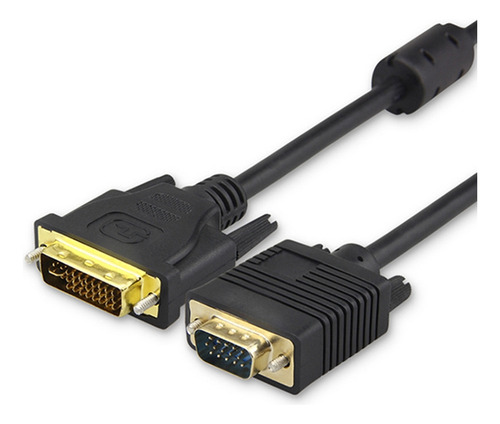 Cable Negro De 1,5 M Vga De 15 Pines Macho A Dvi 24+5 Pines