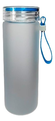 Botella De Cristal Satinada Tlp Sublimación Con Tapa Colores Color Azul Fuerte