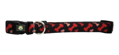 Collar Huesos Perro S Negro Mascan