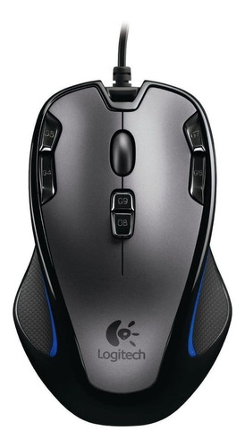 Mouse gamer de juego Logitech  G300 negro y gris