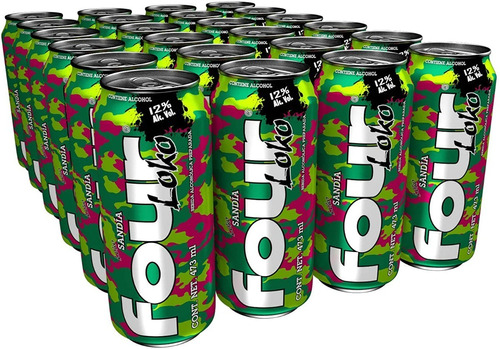 Caja Bebida Alcohólica Preparada Four Loko Sandia 24 Piezas