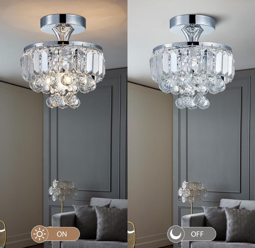 Lámpara Candelabro Colgante Techo E26 E27 Cristal Preciosa