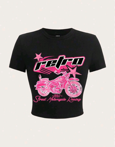 Remera Baby Tee Shein Importada Tendencia Aesthetic 