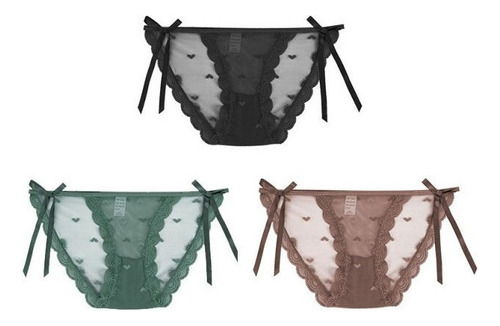 3pcs/set Bragas Mujer Lencería Sexy Ropa Interior Femenina