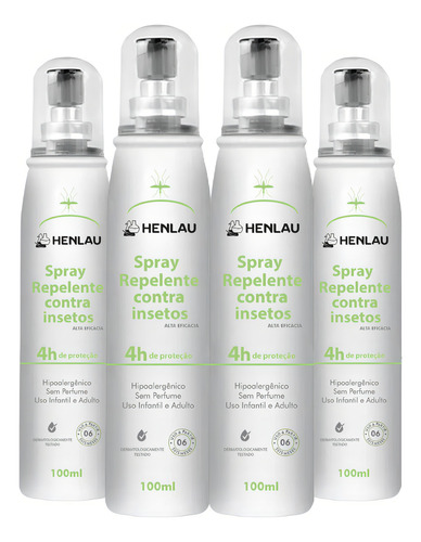Kit 5 Repelente De Insetos Bebe Ao Adulto 4h Ir3535 100ml