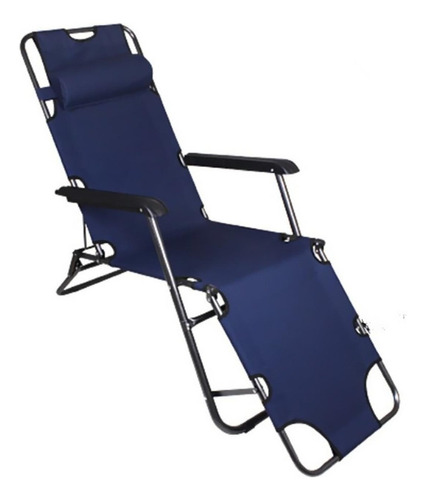 Silla Reposera Plegable Playa Camping Terraza Piscina Color Azul