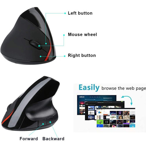 Imagen 4 de 4 de Ratón Inalámbrico Carga Usb Comfort Ratón Bluetooth Vertical