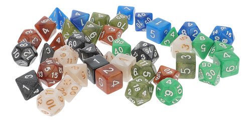 6 Juegos De Dados De Poliedro Acrílico Creativos Para Juegos