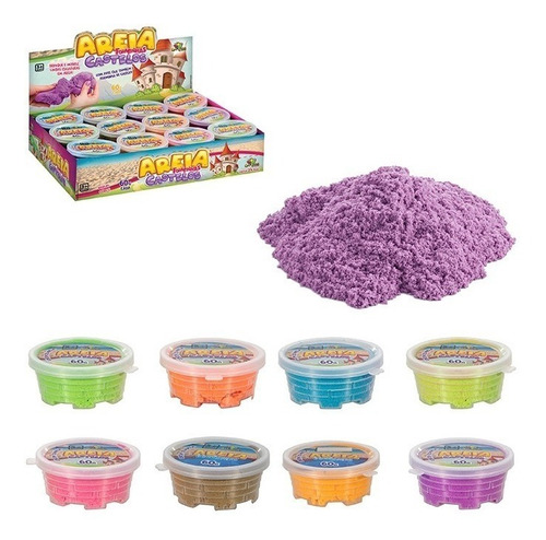 Kit Com 25 Massinhas De Areia Cinética + Forminha De Castelo