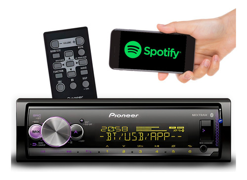 Som Pioneer Mvh-x3000br Bluetooth Spotify Controle Volante