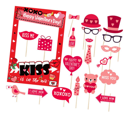 Marco De Accesorios Para Fotos Del Día De Valentín De